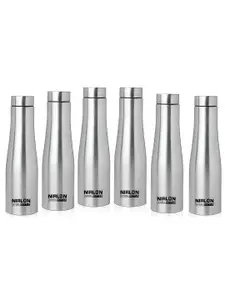 NIRLON Silver-Toned 6 Pieces Stainless Steel Water Bottles 1 L Each