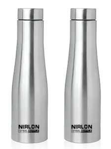 NIRLON Silver-Toned 2 Stainless Steel Water Bottle 1000 ml Each