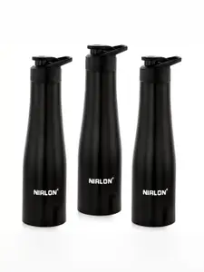 NIRLON Black 3 Pieces Stainless Steel Water Bottle 1 L