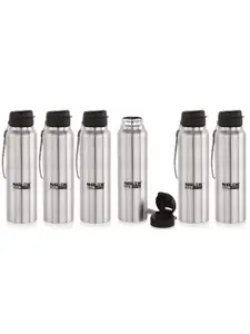 NIRLON Silver-Toned Stainless Steel 6 Pieces Water Bottle 1 L