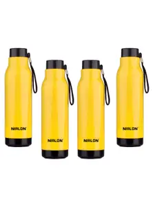 NIRLON Yellow 4 Pieces Stainless Steel Solid Water Bottle 480ml