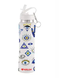 NIRLON White Stainless Steel Printed Water Bottle 750 ml