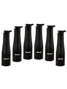 NIRLON Black 6 Pieces Stainless Steel Solid Water Bottle 1 L