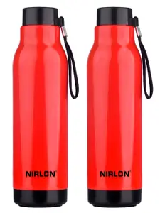 NIRLON Red 2 Pcs Stainless Steel Water Bottles