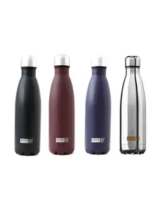 USHA SHRIRAM Assorted 4 Pieces Double Wall Vacuum Stainless Steel Water Bottles 1 L Each