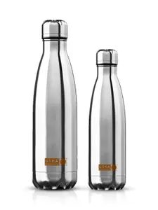 USHA SHRIRAM Silver Toned 2 Pieces Double Wall Vacuum Stainless Steel Water Bottles
