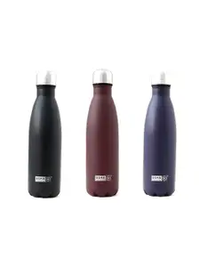 USHA SHRIRAM Assorted 3 Pcs Double Wall Vacuum Stainless Steel Water Bottles 500 ml Each