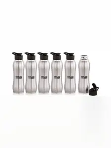 NIRLON Silver-Toned 6 Pieces Stainless Steel Solid Water Bottle 750ml