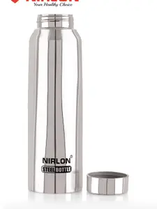 NIRLON Silver-Toned Single Wall Vacuum Stainless Steel Water Bottle 1L