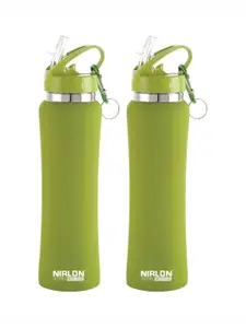 NIRLON Green 2 Pieces Stainless Steel Solid Water Bottle 750 ml