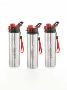 NIRLON Silver-Toned 3 Pieces Stainless Steel Solid Water Bottle