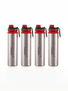 NIRLON Silver-Toned 4 Pieces Stainless Steel Water Bottle 900 ml Each