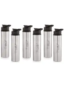 NIRLON Silver-Toned 6 Pieces Stainless Steel Solid Water Bottle 900ml