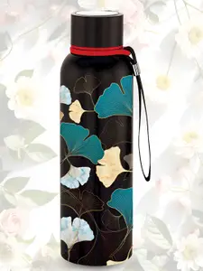 NIRLON Leo Fossil Black Floral Flask Water Bottle 750 ml