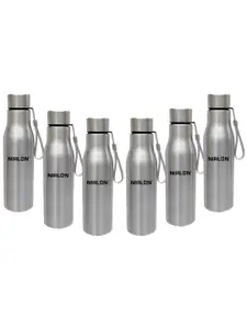 NIRLON Silver-Toned 6 Pieces Stainless Steel Solid Water Bottle 1L