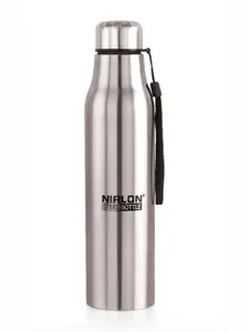 NIRLON Silver Toned Stainless Steel Single Wall Vacuum Water Bottle 650 ml