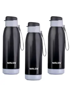 NIRLON Black 3 Pieces Insulated Stainless Steel Water Bottle 750 ml