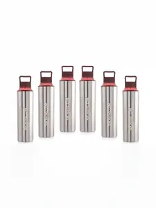 NIRLON Brown 6 Pieces Stainless Steel Solid Water Bottle 900 ml