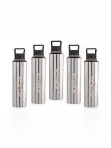 NIRLON Black 5 Pieces Stainless Steel Solid Water Bottle 900 ml