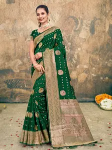 Fashion Petals Woven Design Zari Silk Blend Saree