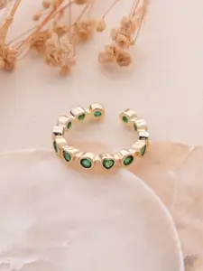 SWASHAA  18K Gold -Plated Stone Studded Finger Ring