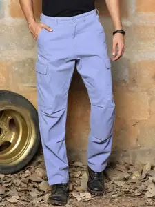 The Roadster life Style Co. Men Classic Loose Fit Easy Wash Cotton Trousers