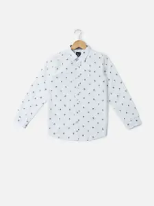 Allen Solly Junior Boys Spread Collar Long Sleeves Slim Fit Printed Casual Shirt