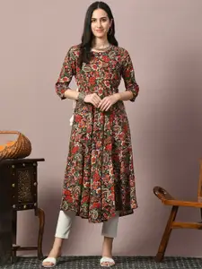 GLOWWORLD Floral Printed A-Line Kurta