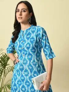 GLOWWORLD Ethnic Motifs Printed Mandarin Collar A-Line Kurta