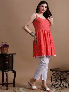 GLOWWORLD Ethnic Motifs Shoulder Straps A-Line Kurta