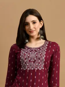 GLOWWORLD Ethnic Motifs Printed Straight Kurta