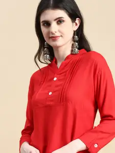 GRANTH FASHION Mandarin Collar Shirt Style Top