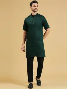 RAJUBHAI HARGOVINDAS Geometric Woven Design Pure Cotton Straight Kurta