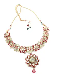 ODETTE Gold-Plated Artificial Stones Studded Necklace