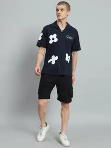 GRIFFEL Printed Pure Cotton Shirt With Shorts Co-Ords