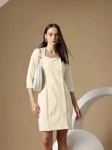 Chemistry Overlapping Button-Down Sheath Dress