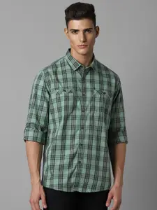 Louis Philippe Jeans Slim Fit Tartan Checked Pure Cotton Casual Shirt