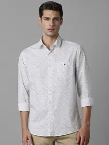 Louis Philippe Sport Slim Fit Micro Ditsy Printed Spread Collar Casual Shirt