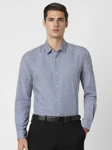 Peter England Slim Fit Micro Checked Formal Shirt