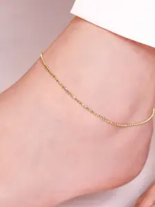 Zavya 925 Pure Silver Gold-Plated Anklet