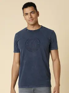 Allen Solly Typography Printed Round Neck Short Sleeves Slim Fit T-shirt
