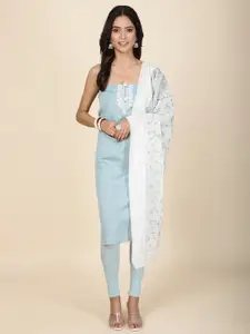 Meena Bazaar Floral Embroidered Unstitched Dress Material