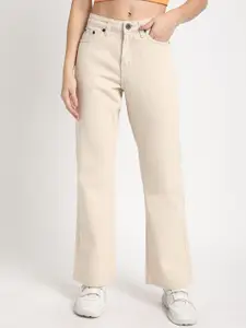 The Roadster Lifestyle Co Women Pure Cotton High rise Bootcut No Fade Jeans