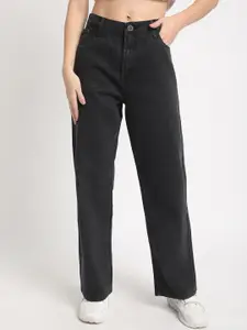 Roadster The Lifestyle Co Women Pure Cotton Straight-Fit High Rise No Fade Jeans