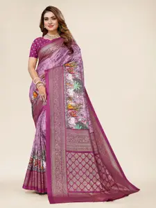 Winza Designer Ethnic Motifs Woven Design Zari Maheshwari Saree