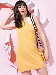 Tokyo Talkies Round Neck Sheath Mini Dress