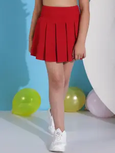 NEUDIS Girls Knife Pleated Flared Mini Skirts