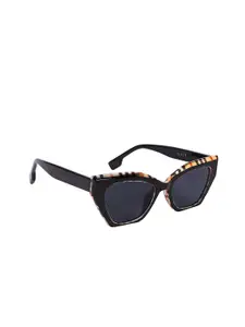 AISLIN Women Cateye Sunglasses with UV Protected Lens ES_13261-87-AS-2218-BLK-BKMC-CEBF
