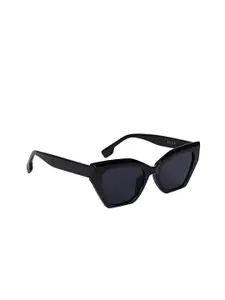 AISLIN Women Cateye Sunglasses with UV Protected Lens ES_13262-87-AS-2218-BLK-BLK-CEB