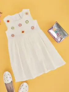 Pantaloons Junior Round Neck Sleeveless Cotton A-Line Dress